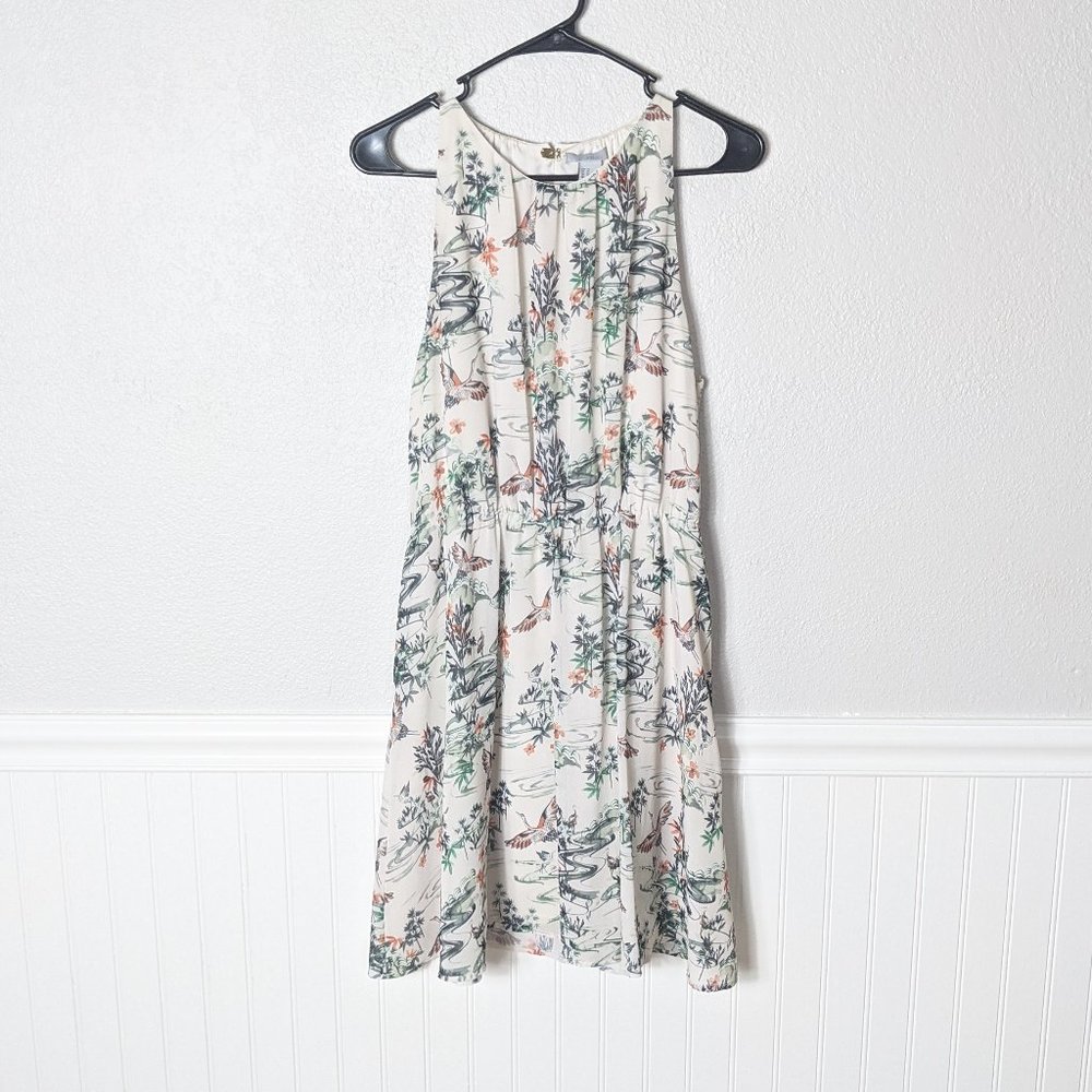 H&M Sleeveless Bird Open Back Dress Sz 10